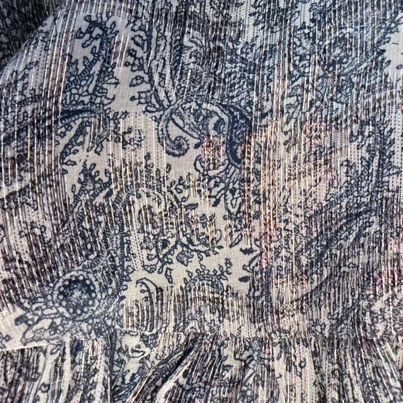 Kobi Halperin Silk Tent Dress Women's Paisley Ruffle Sleeve Top size large - Picture 11 of 13